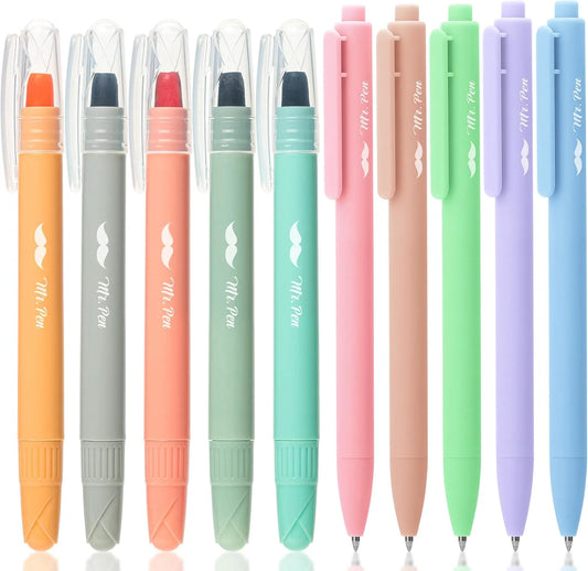 Mr. Pen Bible Highlighters & Pens, 10 Pack, Gel Highlighters, Cotton Candy Clouds, No Bleed Through
