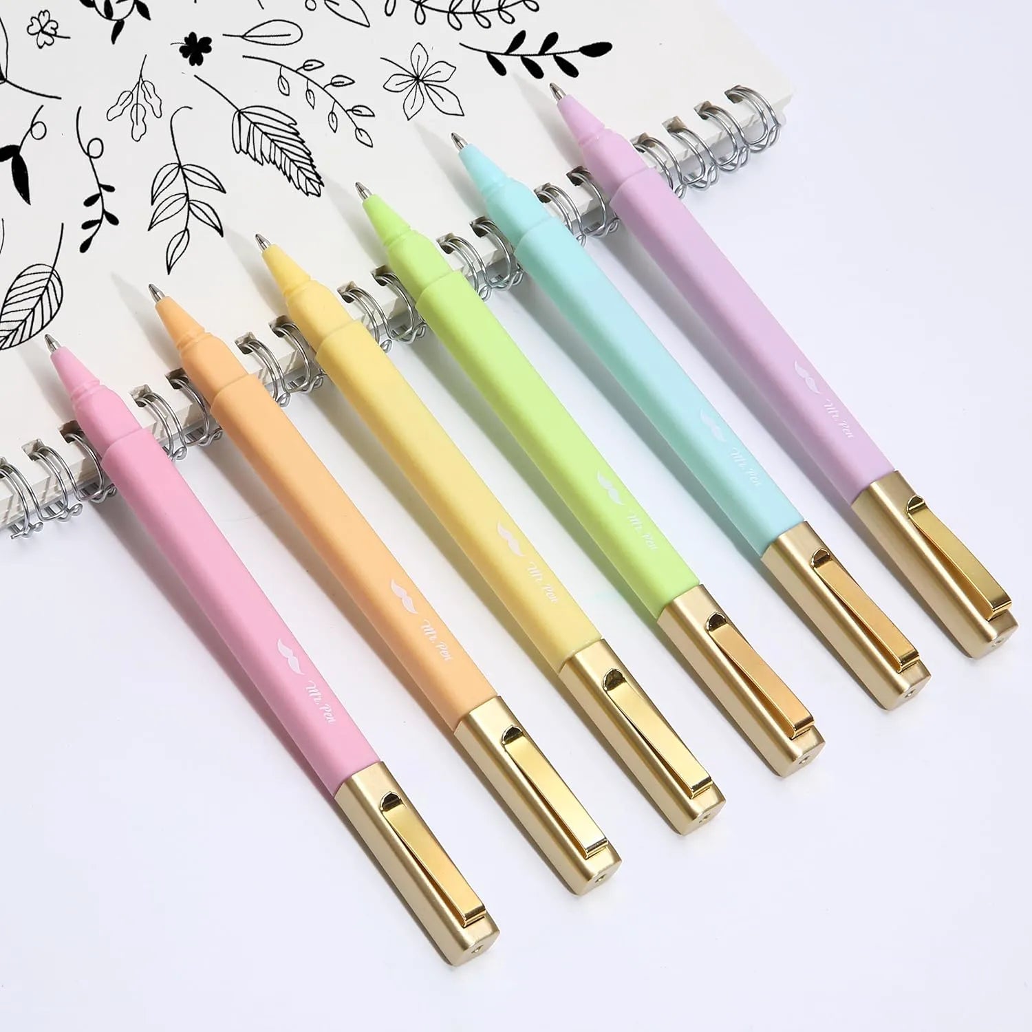 12-Pack Aesthetic No-Bleed Highlighters & Pens for Bible Study, Pastel Colors, Black Ink