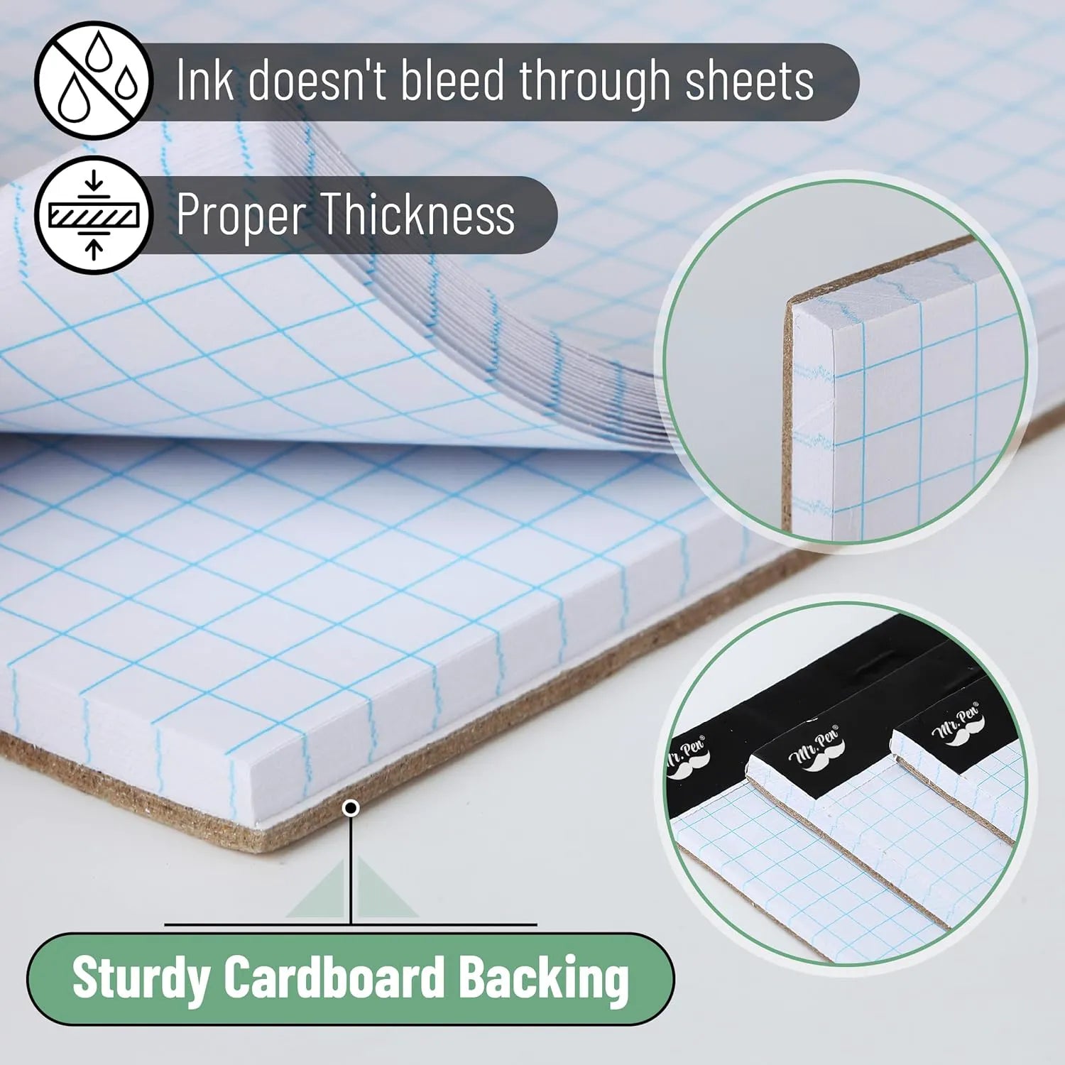 Bulk Graph Paper 8.5x11, 12 Pack, 30 Sheets Each, 4x4 Grid Paper (4/in)