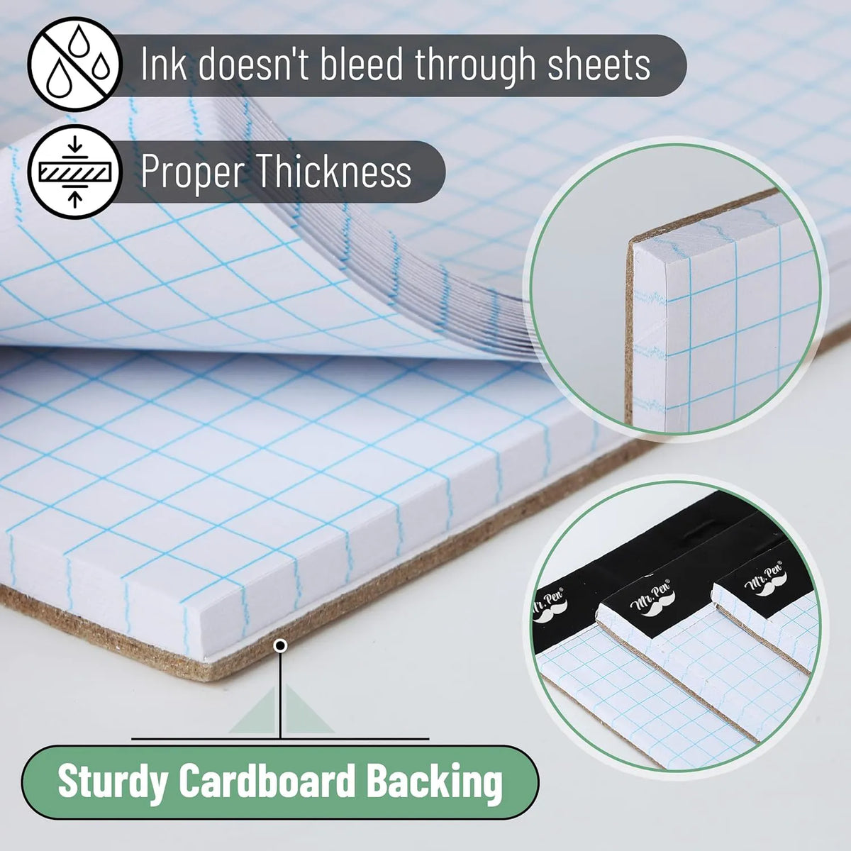 Bulk Graph Paper 8.5x11, 12 Pack, 30 Sheets Each, 4x4 Grid Paper (4/in)