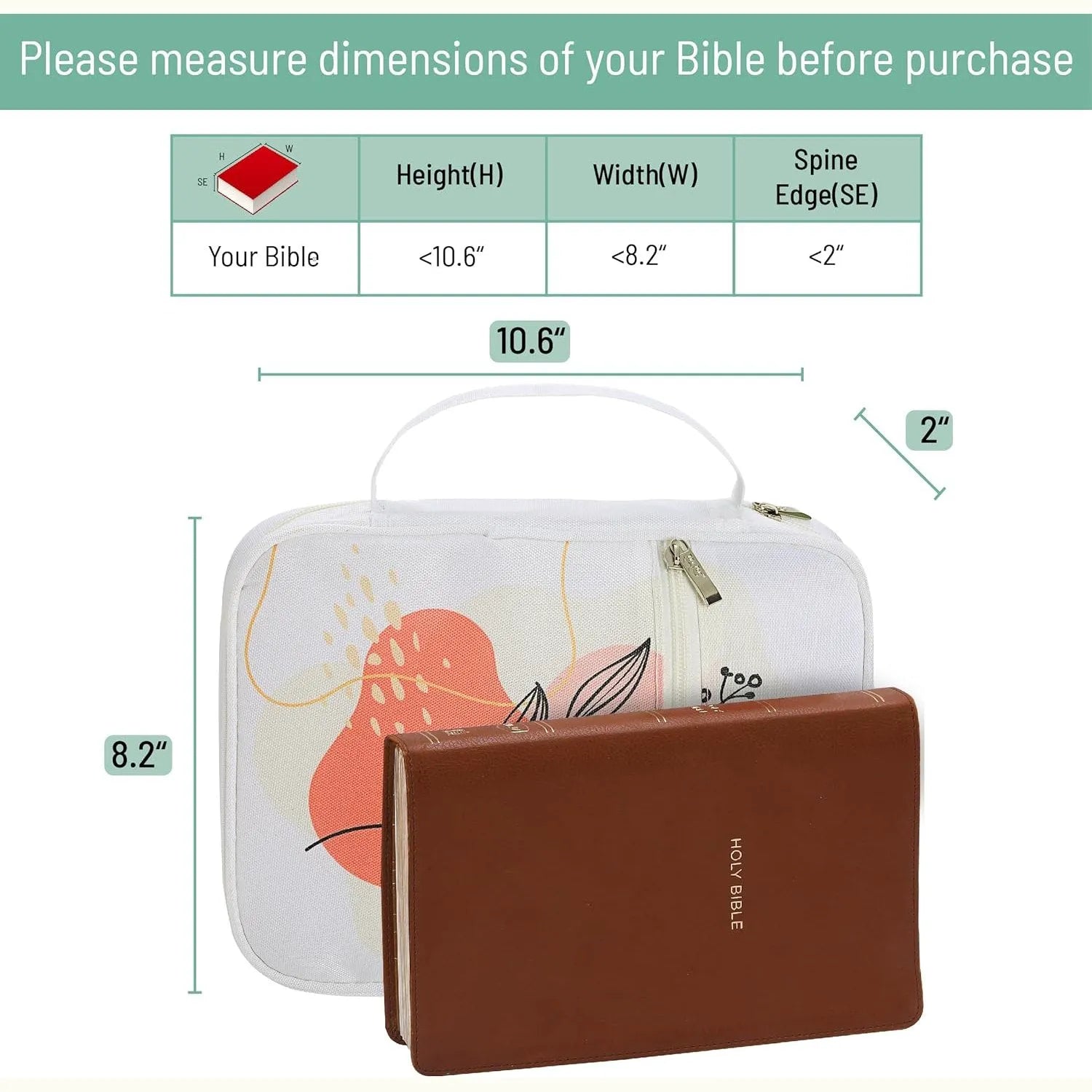 Mr. Pen Bible Cover for Women - Blush Bloom Floral Design, Carrying Case Bag for Girls