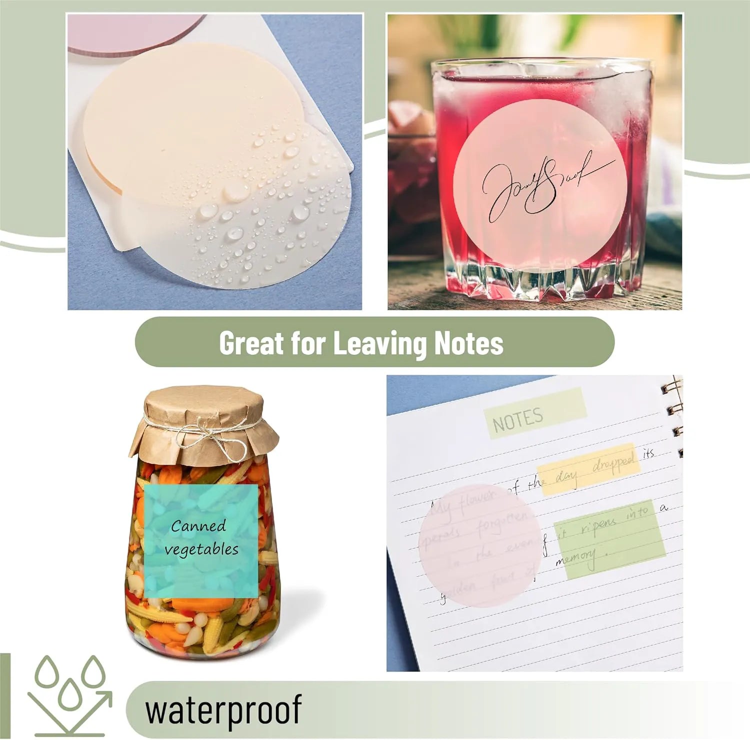 Mr. Pen Transparent Sticky Notes Set - 1000 Colorful Sheets, Giftable