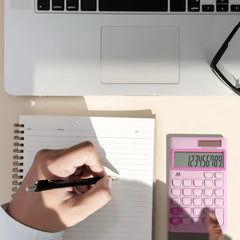 Purple 12-Digit Solar Handheld Calculator with Standard Functions