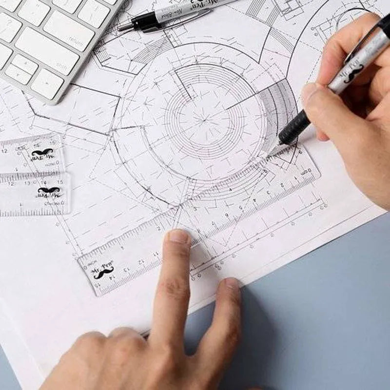 6-Inch Plastic Ruler (3-Pack) - Clear, Dual-Sided with Inches & Centimeters