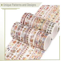 Retro Icon Washi Tape Set - 21 Rolls, Assorted Widths