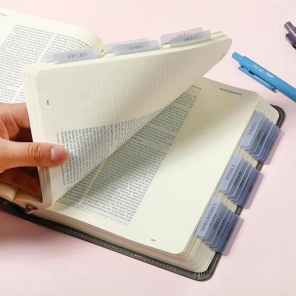 Mr. Pen Bible Tabs - 75 Transparent Dusty Blue Laminated Tabs for Women and Men