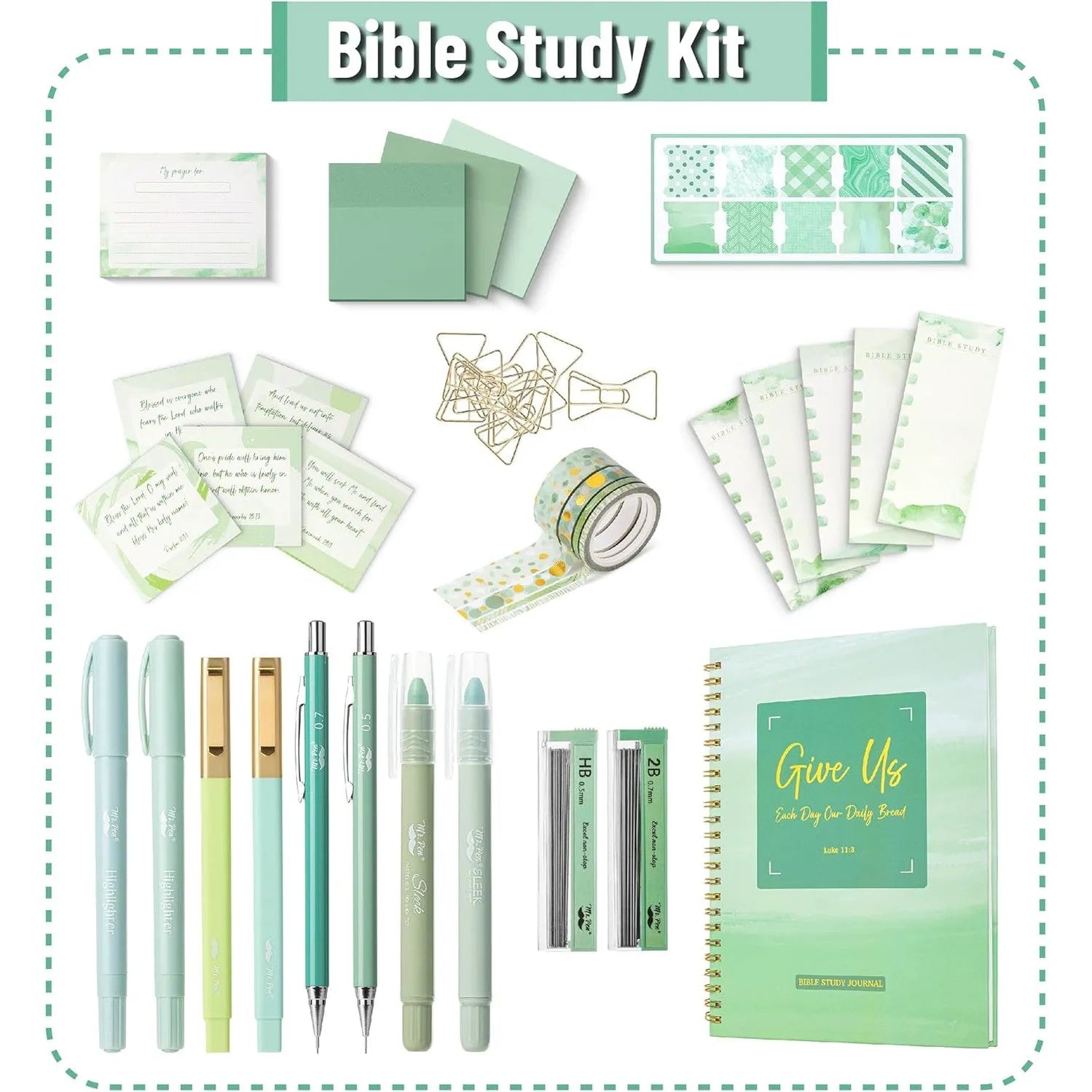 Mr. Pen Bible Journaling Kit for Women - Forest Mist Theme, Bible Study Supplies, Easter Gift