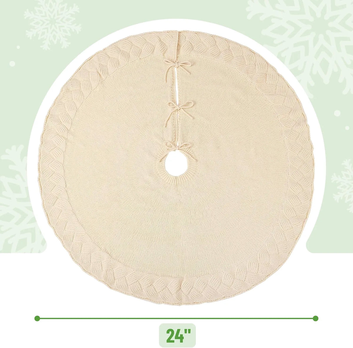 Mr. Pen Knitted Christmas Tree Skirt, 24 Inches, Small Xmas Tree Skirt