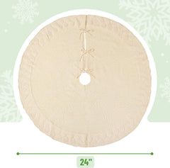 Mr. Pen Knitted Christmas Tree Skirt, 24 Inches, Small Xmas Tree Skirt