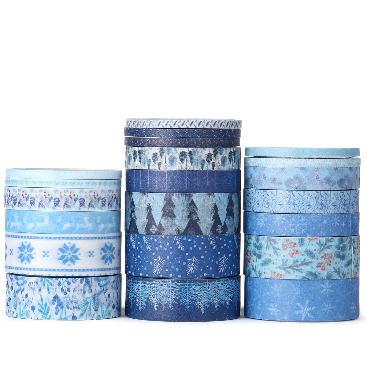 Ocean Breeze Blue Washi Tape Set - 21 Rolls, 5 Yards Each