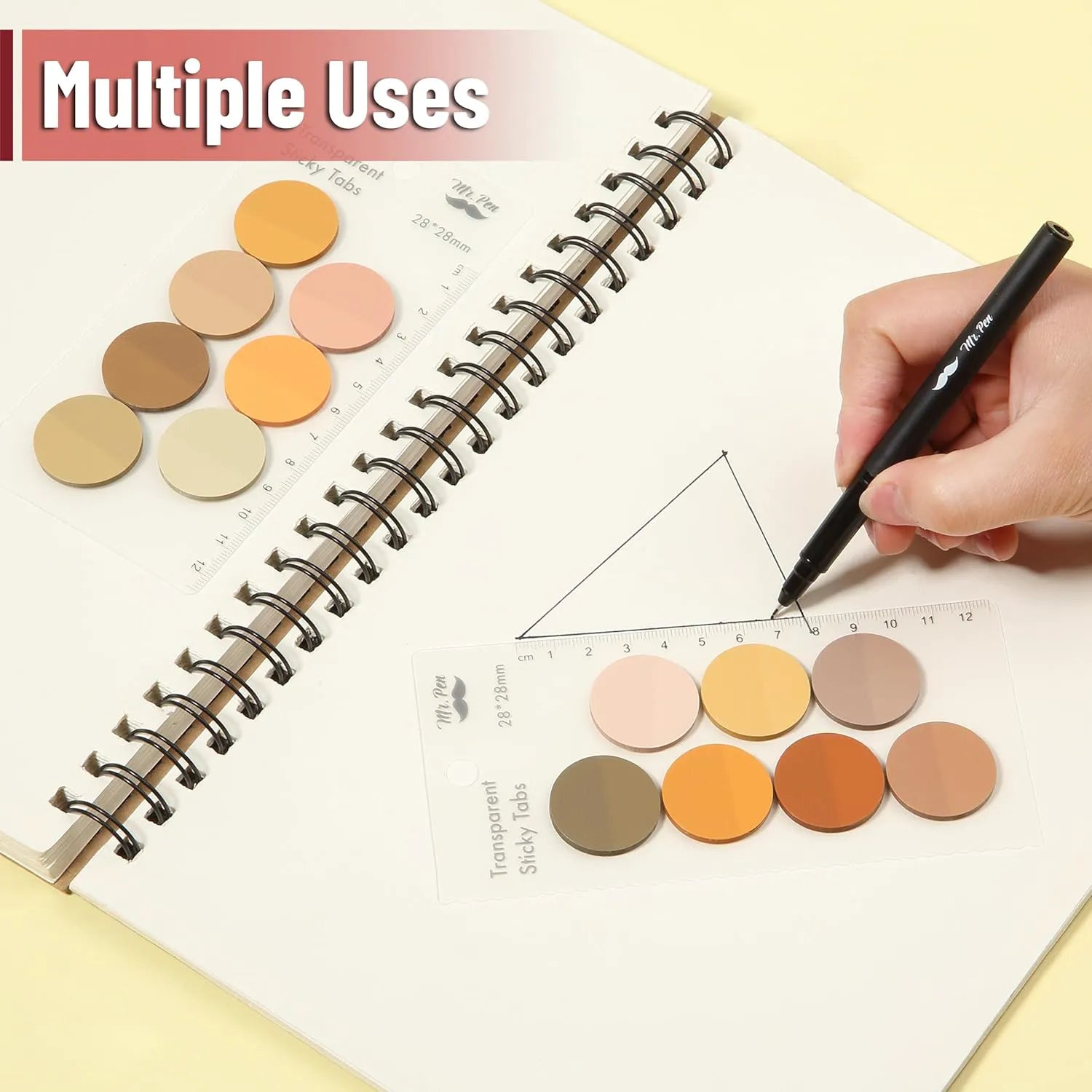 Round Transparent Sticky Notes Set - 14 Pads, 560 Sheets, 1.1 Inches