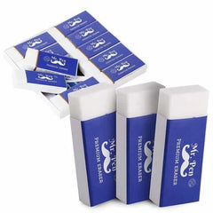 Large Block White Pencil Erasers for School, 10 Pack, Latex Free
