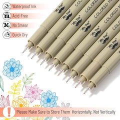 Colored Fineliner Pens for Drawing, 0.25mm Tip, 8 Pack
