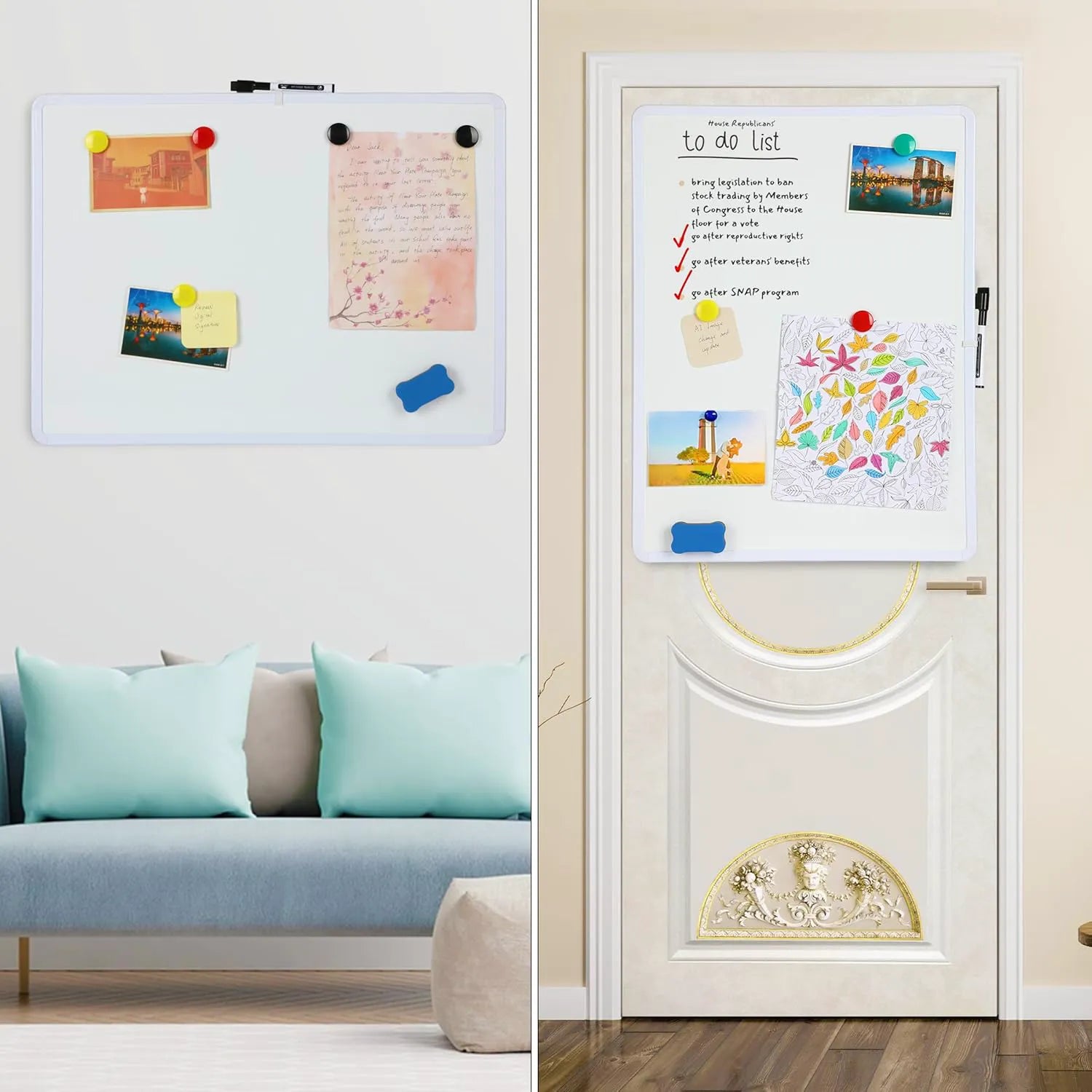 Magnetic Dry Erase Board 18" x 24" with Marker