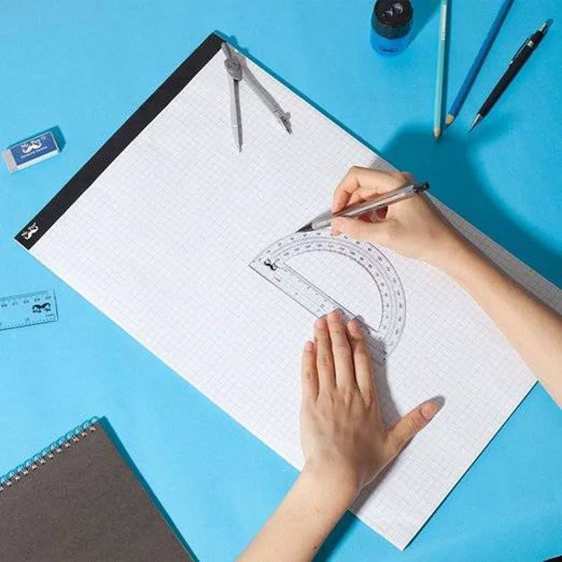 Graph Paper Pad 11x8.5, 5x5 Grid, 3-Hole Punched, 55 Sheets