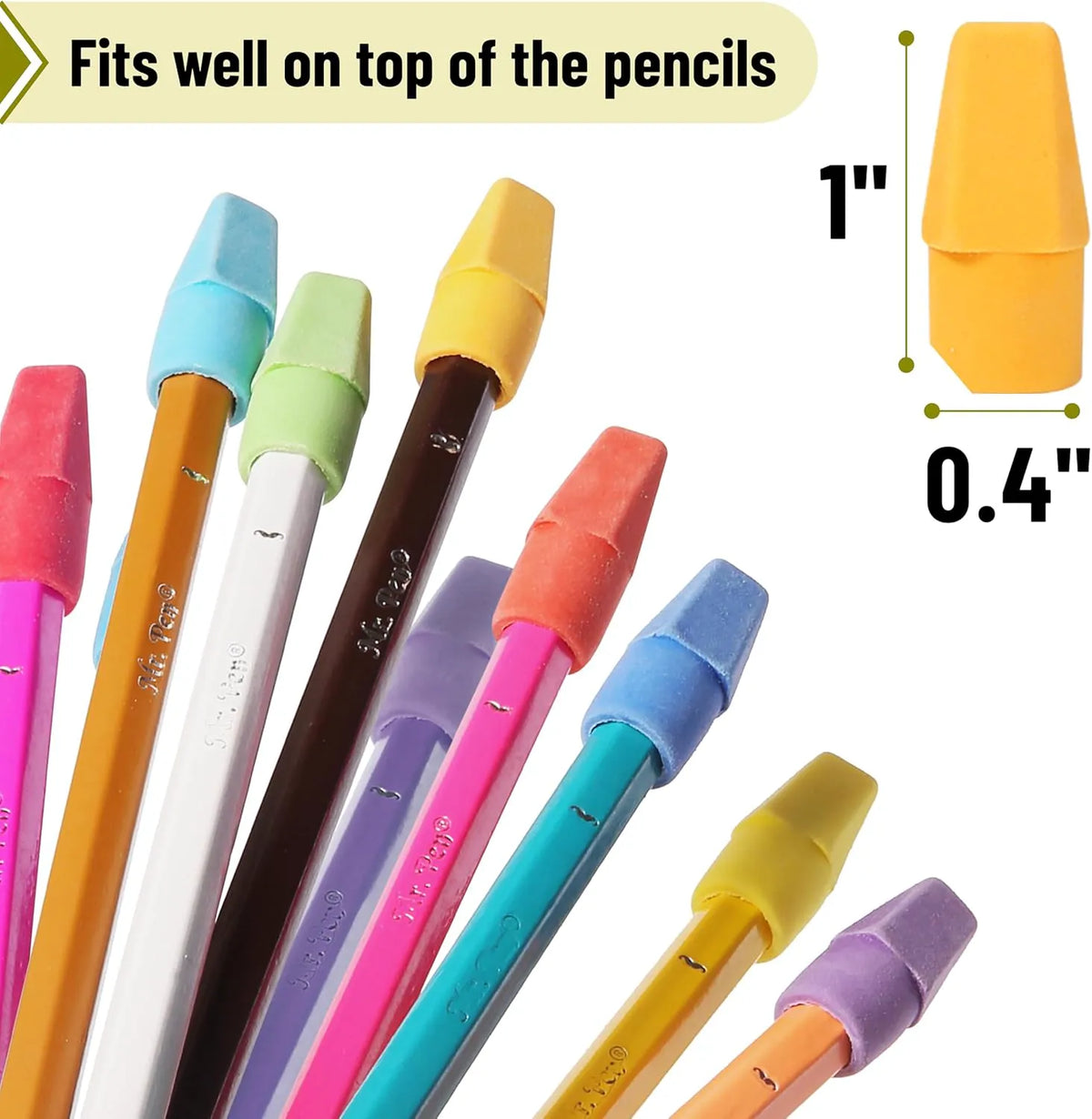 Bulk Pencil Erasers Toppers, 1000 Pack, Latex Free, No Smudge