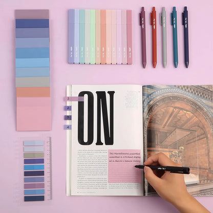 Aesthetic Book Annotation Kit - 38 Pieces with Highlighters, Gel Pens, and Sticky Notes
