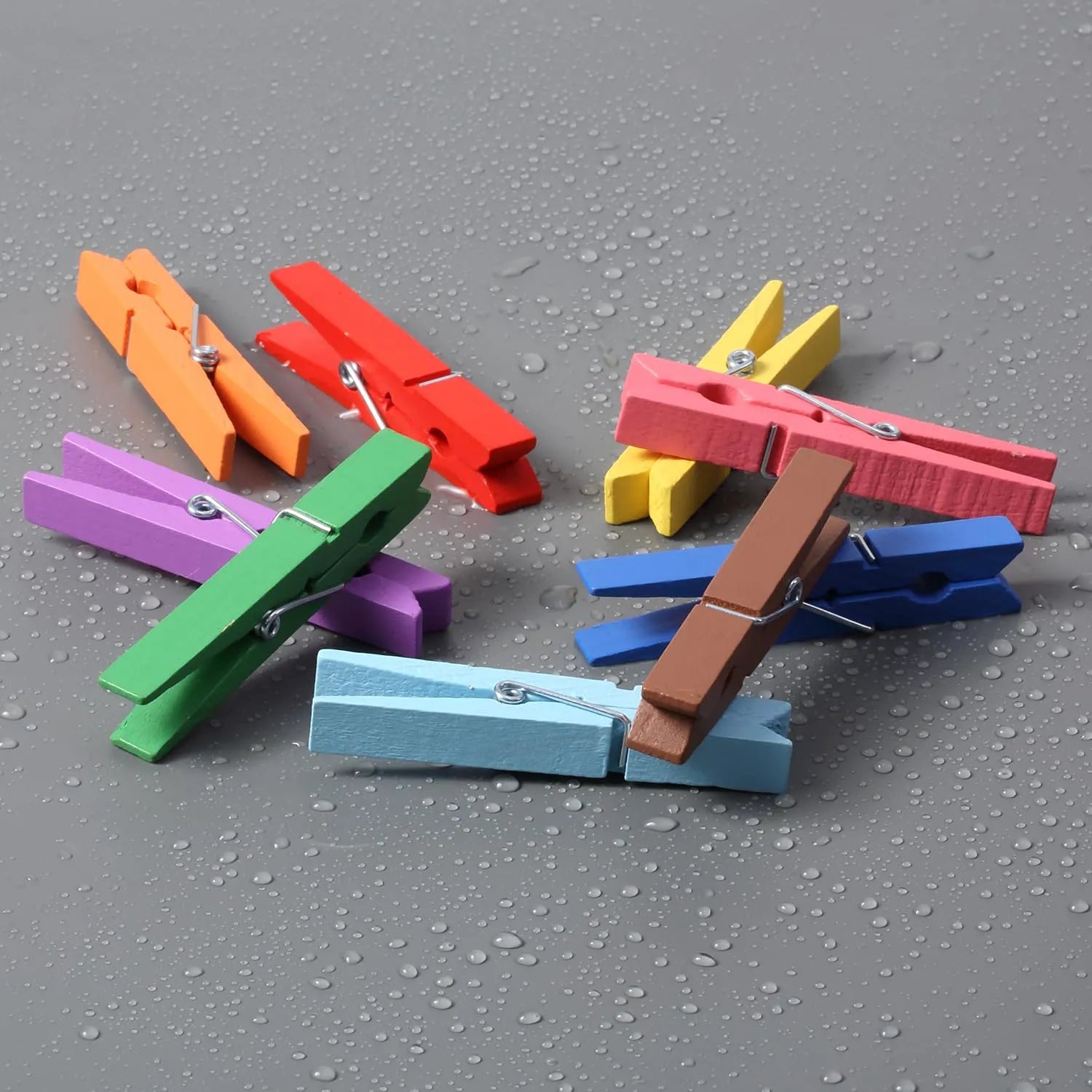 Colorful Wooden Clothespins (50 Pack, 2.85 Inch) with Strong Grip