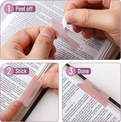 Mr. Pen Bible Tabs - 75 Transparent Pink Laminated Tabs for Women and Men