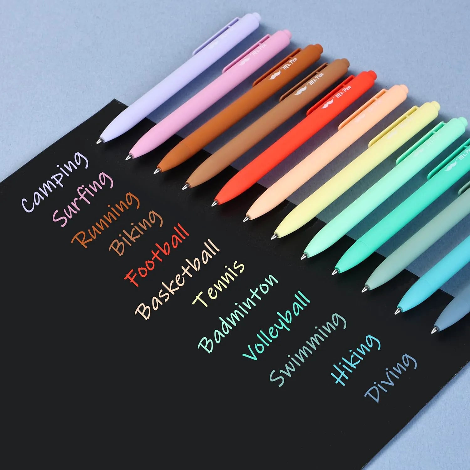 Retractable Gel Pens 12-Pack: Cute Design, Colored Ink, Quick-Dry, Fine Point 0.7mm