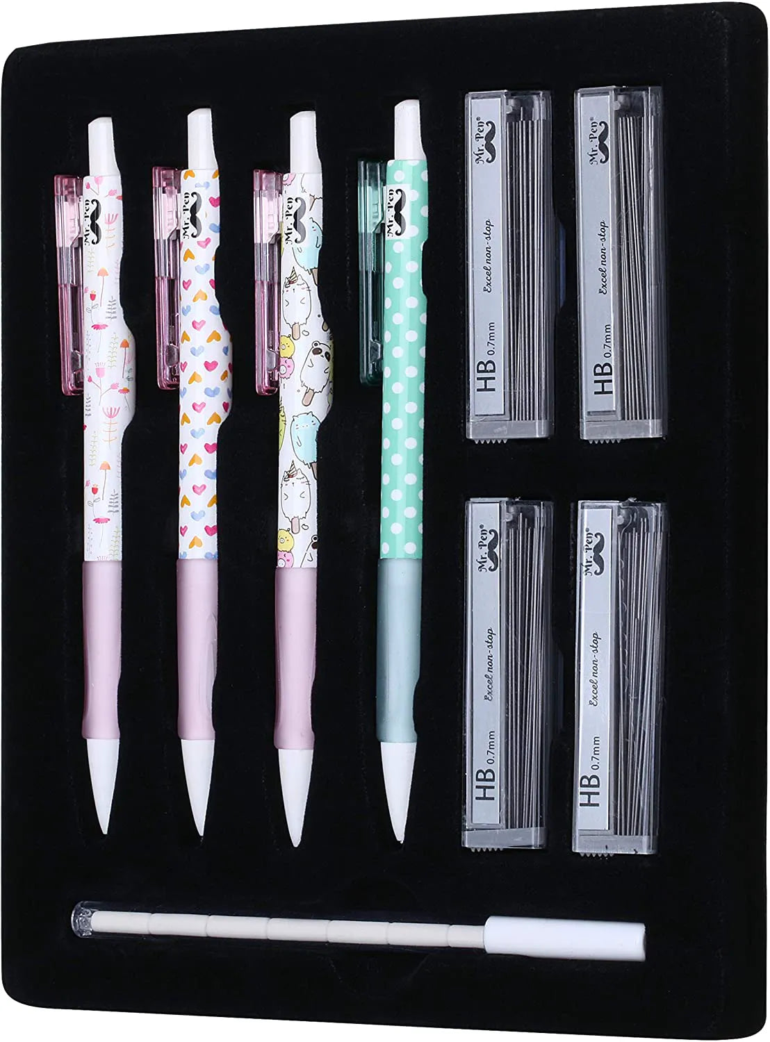 Cute Mechanical Pencil Set with 0.7mm Lead and Erasers (16 Pieces)