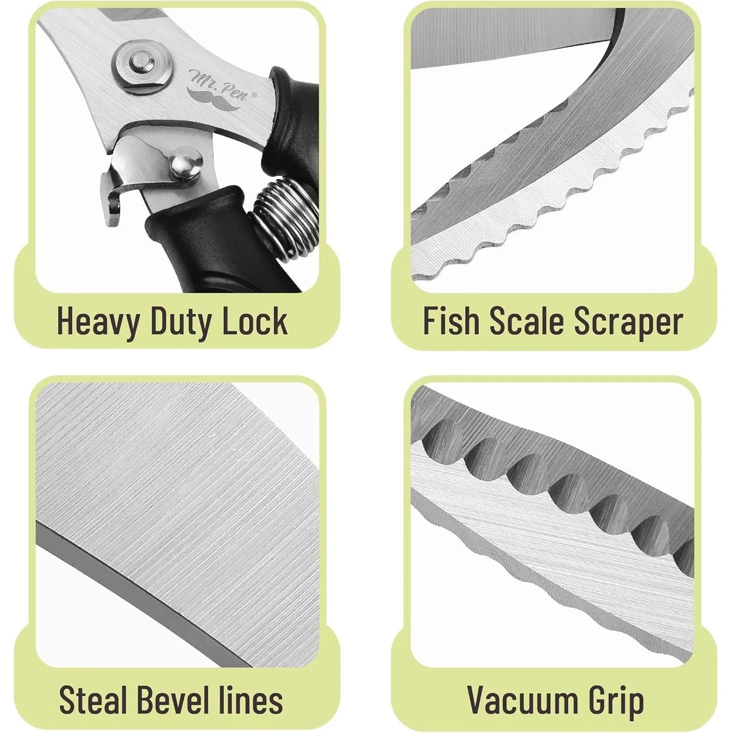Heavy Duty Stainless Steel Poultry Shears with Lock