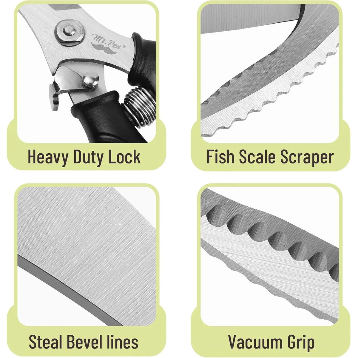 Heavy Duty Stainless Steel Poultry Shears with Lock