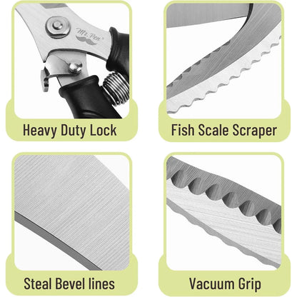 Heavy Duty Stainless Steel Poultry Shears with Lock