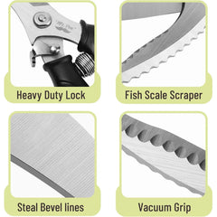 Heavy Duty Stainless Steel Poultry Shears with Lock