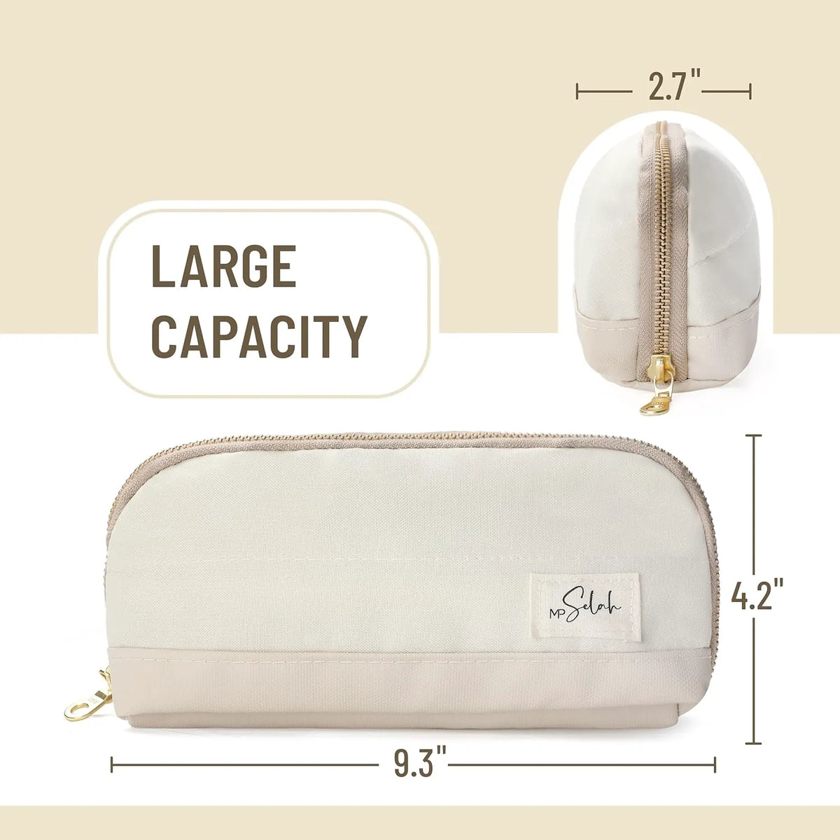 Mr. Pen Pencil Case - Cream Pencil Pouch & Bag (Selah Pen Case)