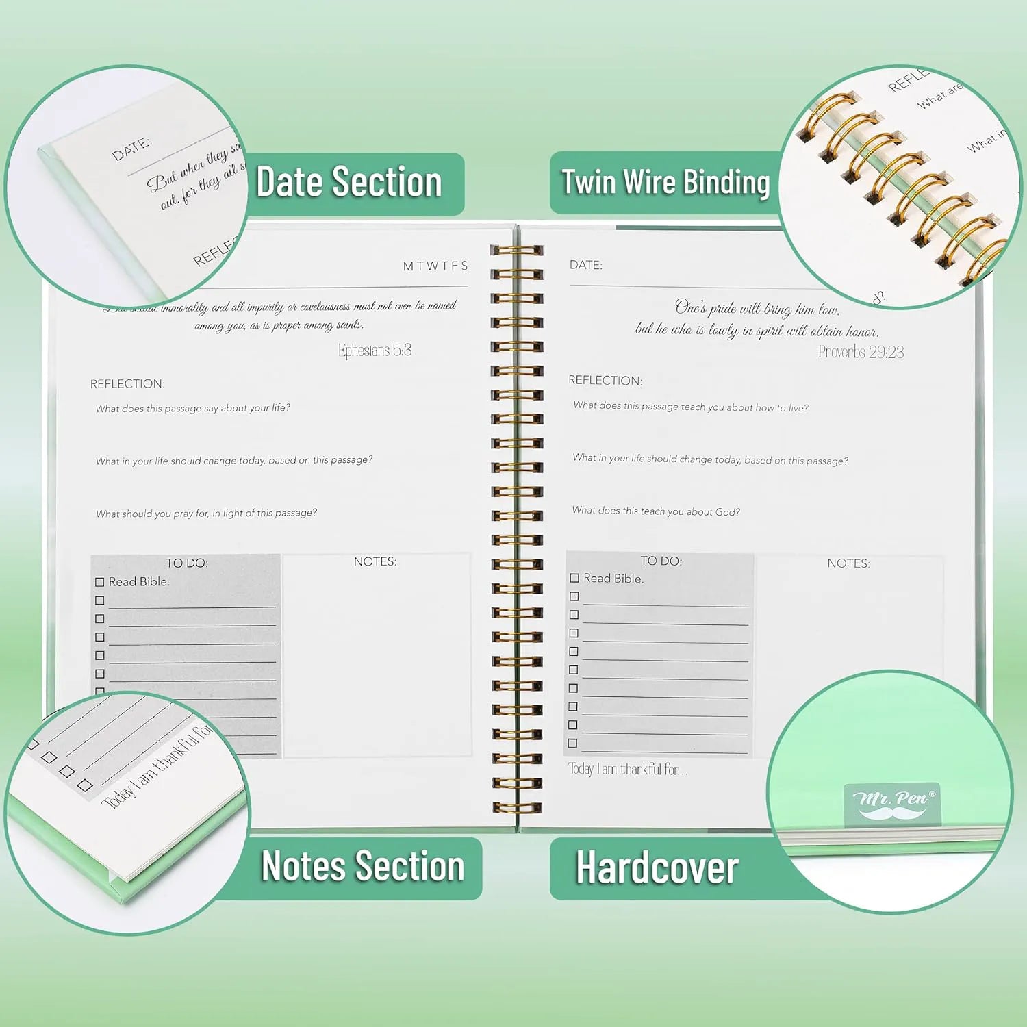 Mr. Pen Bible Journaling Kit for Women - Forest Mist Theme, Bible Study Supplies, Easter Gift