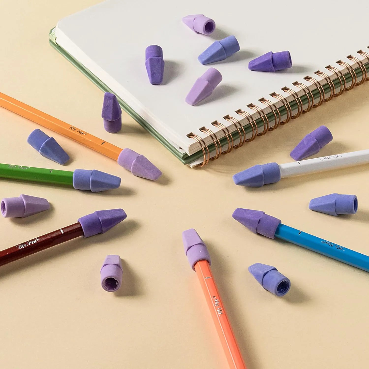 Colorful Latex-Free Pencil Eraser Toppers (30 Pack) – Smudge-Free