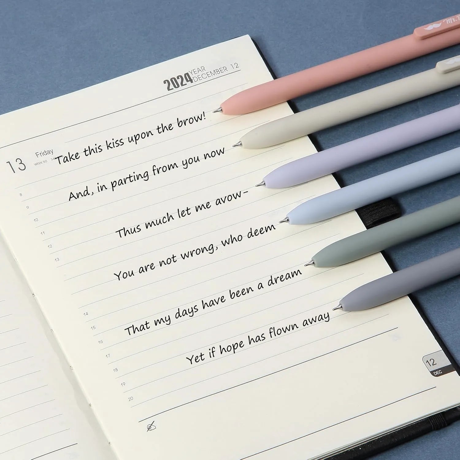 Retractable Gel Pens, 6 Pack, 0.5mm Fine Point