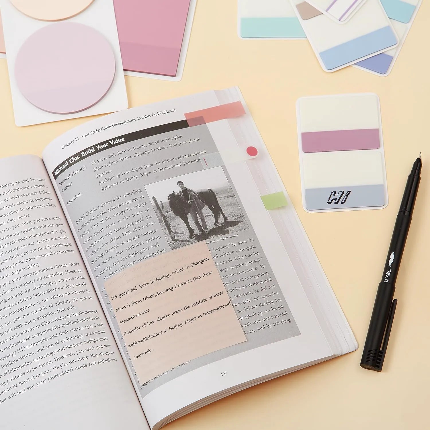 Mr. Pen Transparent Sticky Notes Set - 1000 Colorful Sheets, Giftable