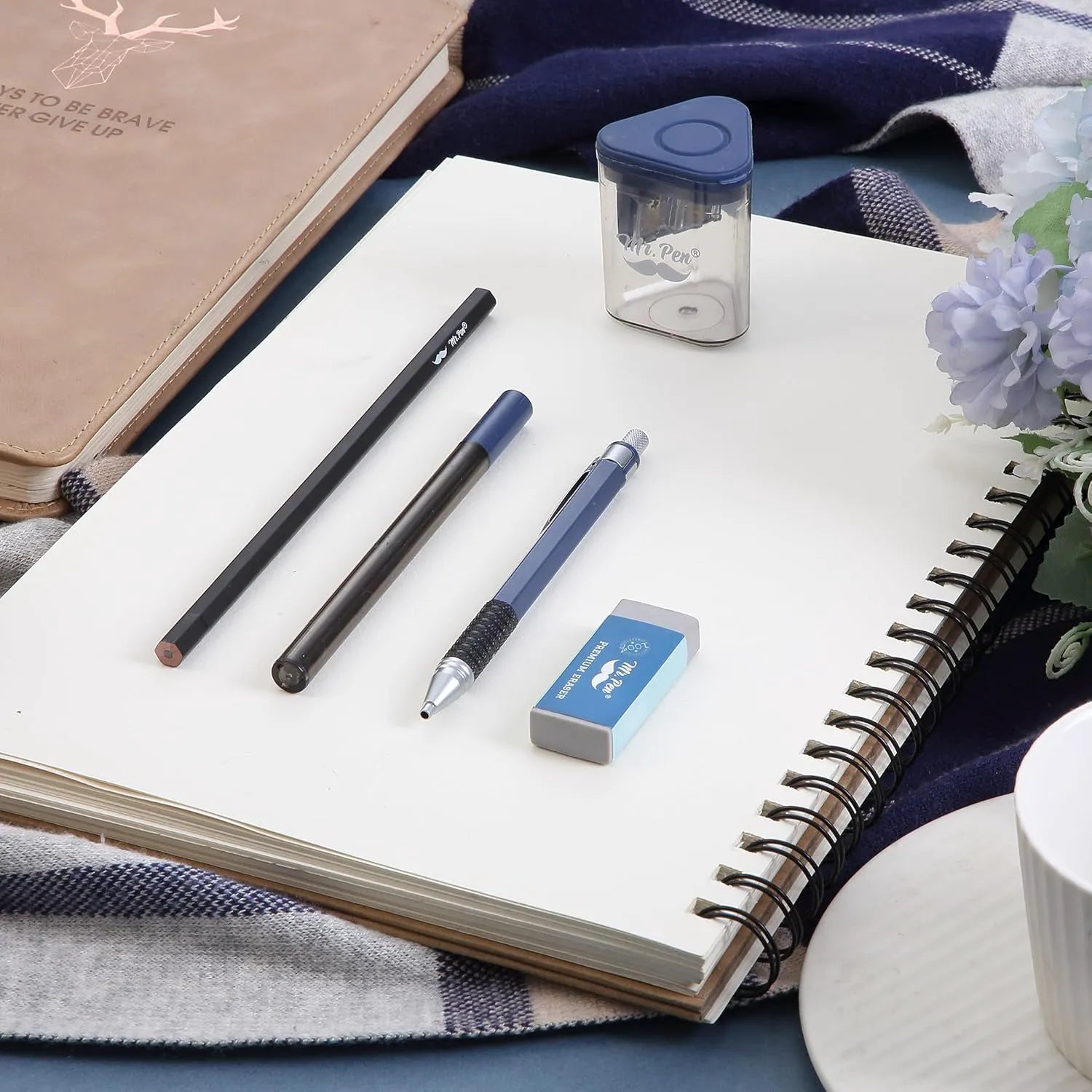 2.0mm Mechanical Pencil Set (5 pcs) with Lead, Eraser & Sharpener