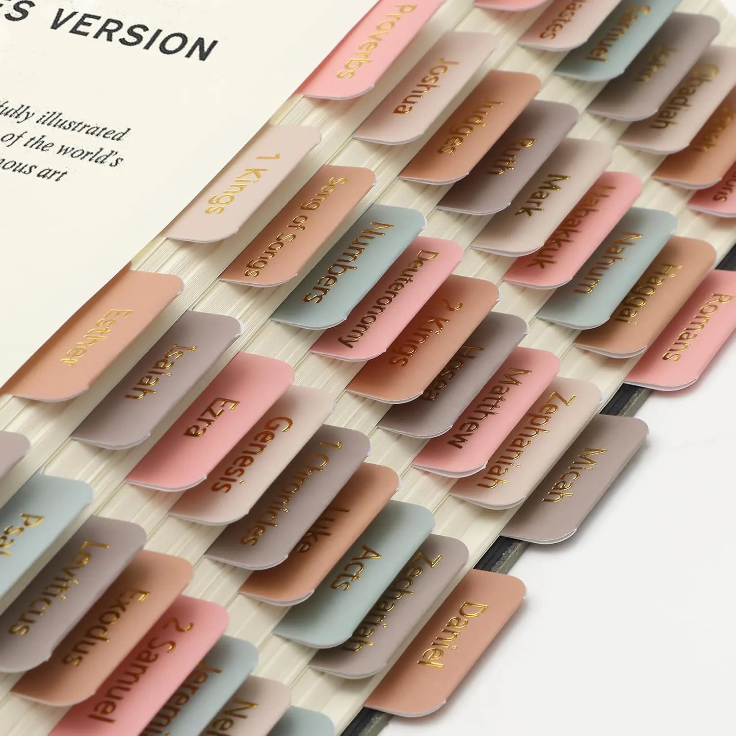 Mr. Pen Bible Tabs - 75 Gold Embossed Laminated Tabs, Spring Palette Design for Men & Women