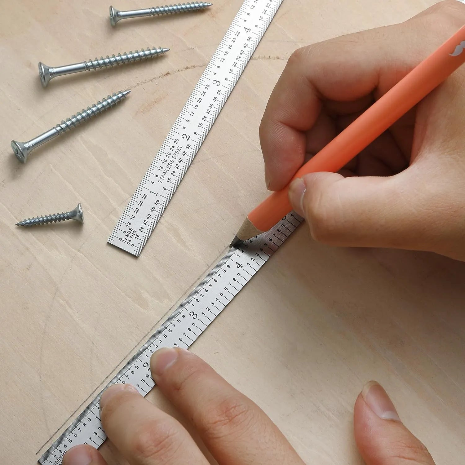 12-Inch Machinist Ruler (2-Pack) - Stainless Steel with 1/10, 1/100, and 1/32 Graduations