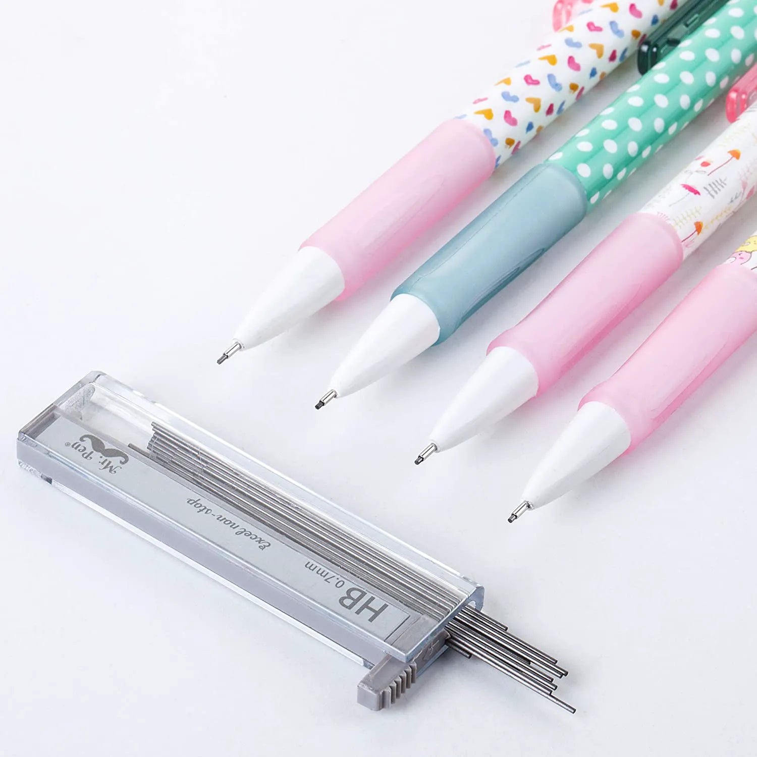 Cute Mechanical Pencil Set with 0.7mm Lead and Erasers (16 Pieces)