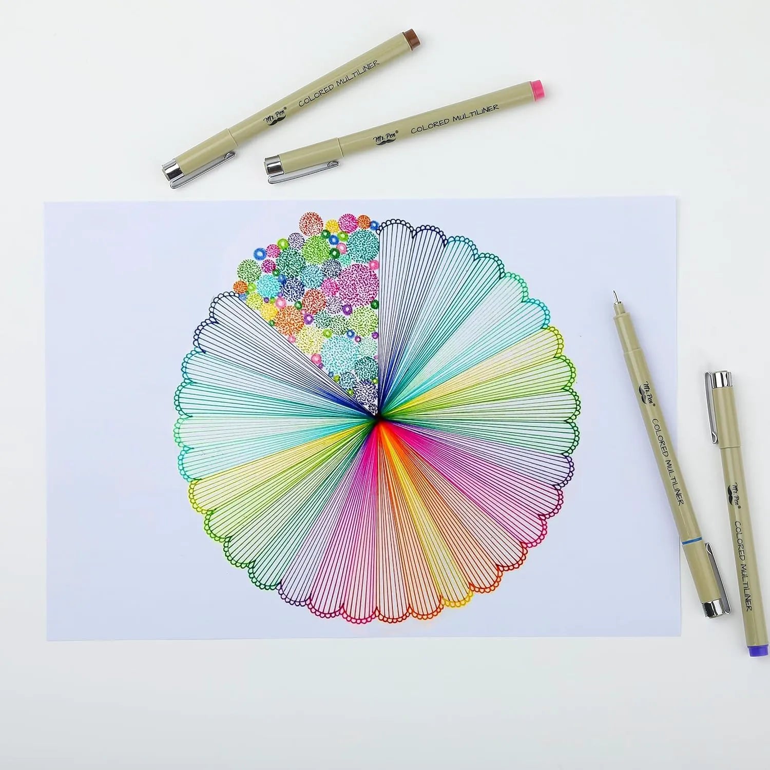 Colored Fineliner Pens for Drawing, 0.25mm Tip, 8 Pack