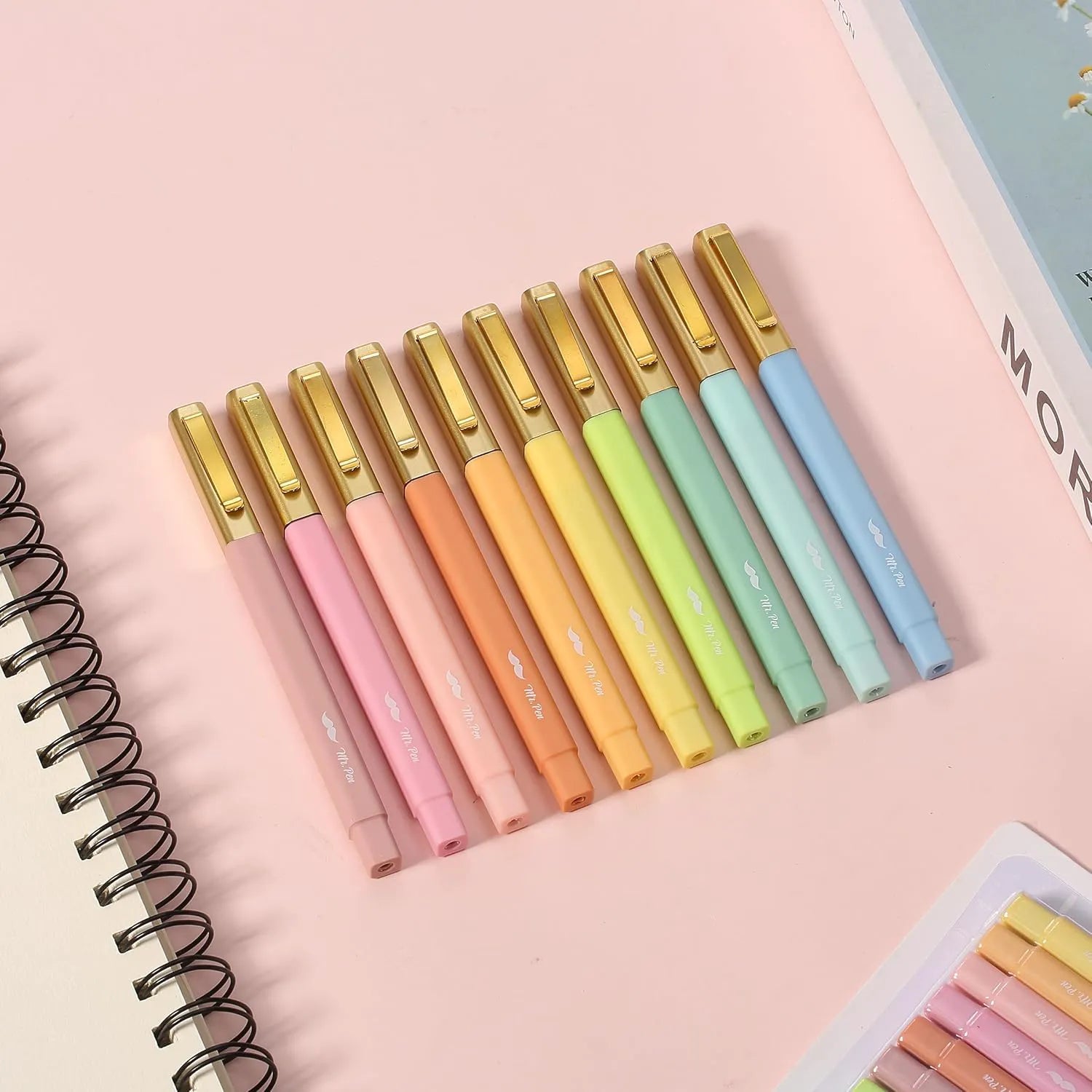 Aesthetic Bible Ballpoint Pens (10-Pack) - Assorted Colors, No-Bleed, Fast-Drying, 0.7mm Fine Point, Square Design