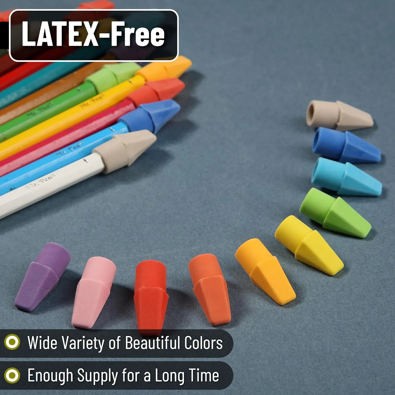 Bulk Pencil Erasers Toppers, 1000 Pack, Latex Free, No Smudge