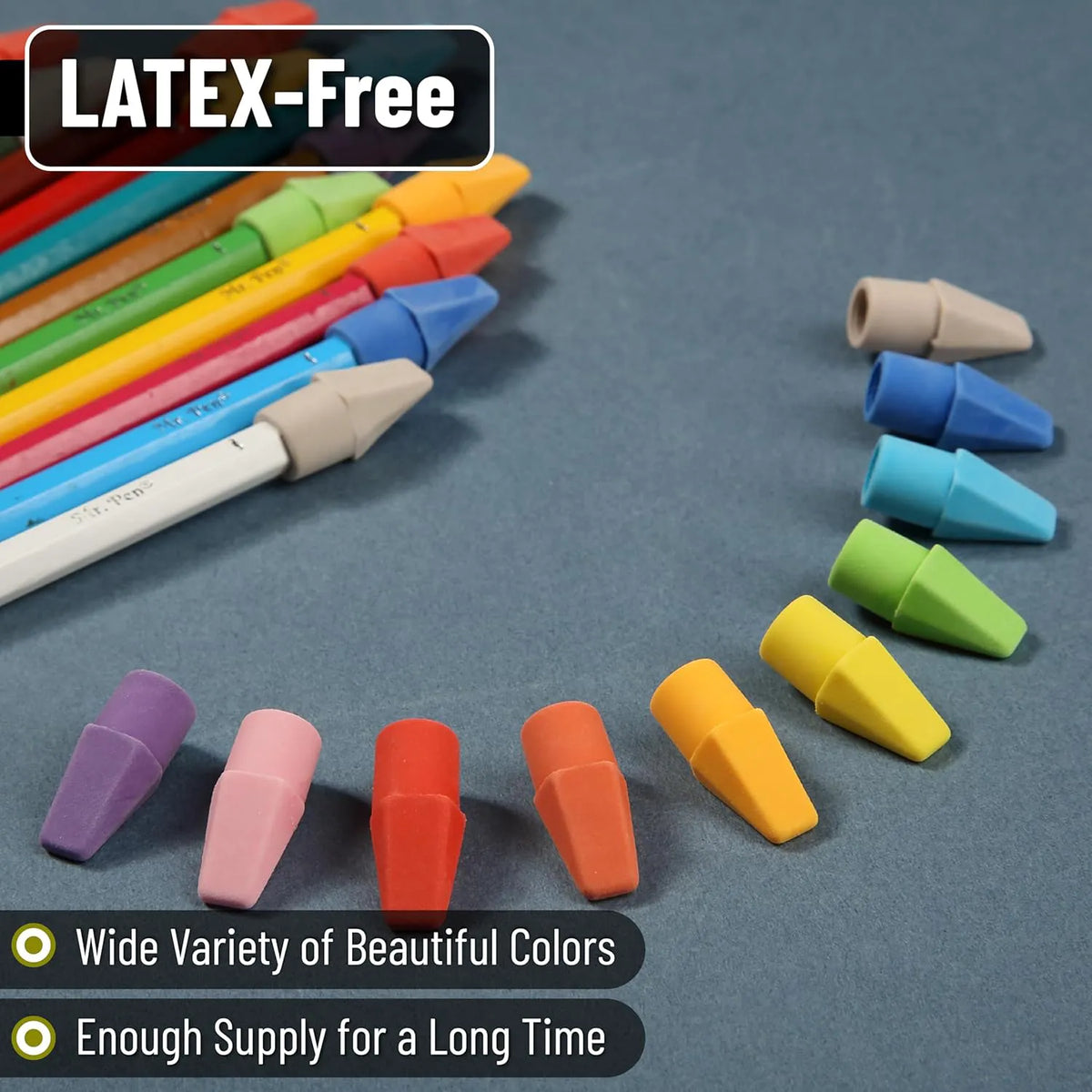 Bulk Pencil Erasers Toppers, 1000 Pack, Latex Free, No Smudge