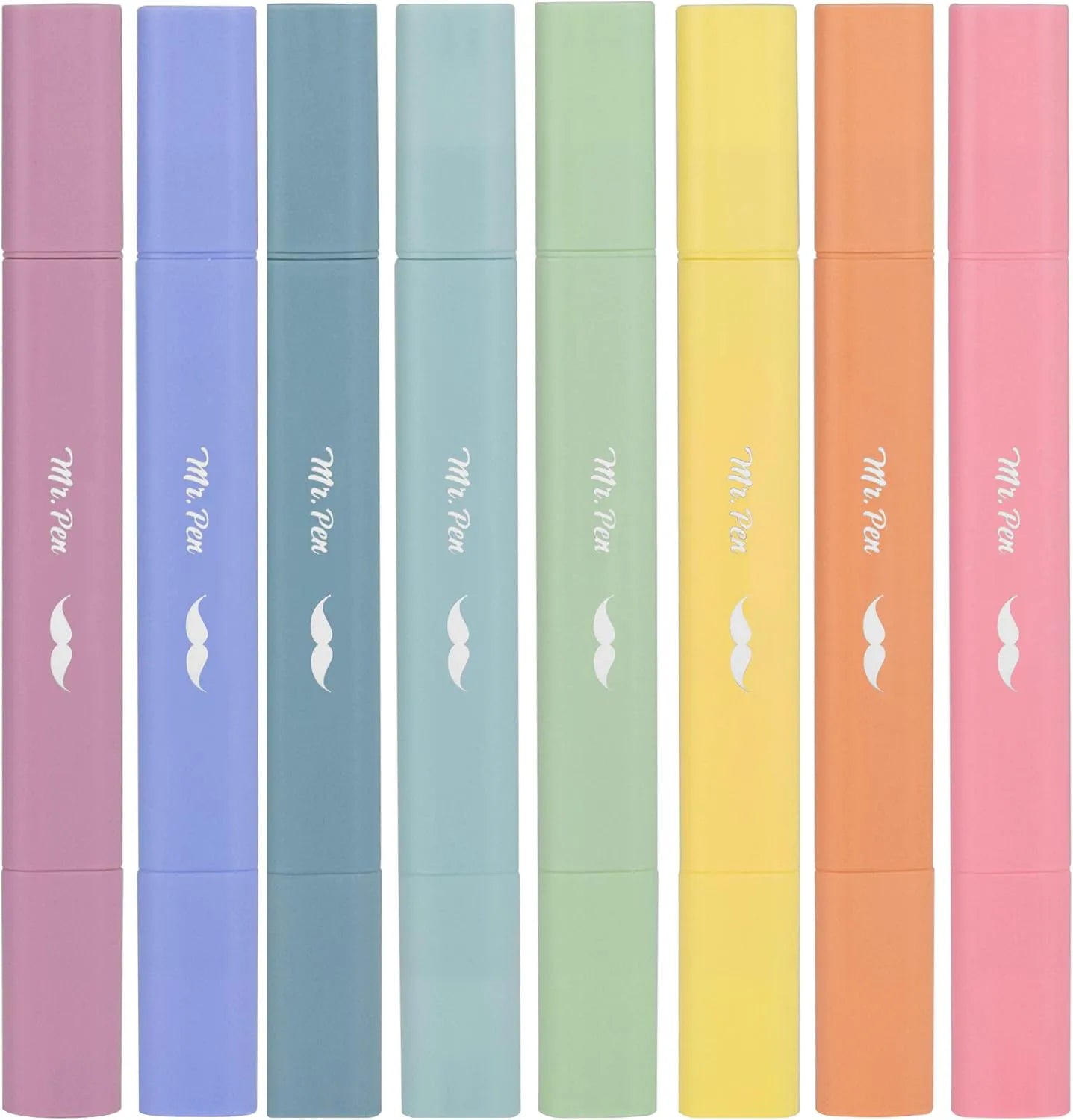 Aesthetic Dual Tip Bible Highlighters - No Bleed Through, Assorted Colors, 8 Pack, Cute Journaling & School Supplies