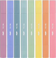 Aesthetic Dual Tip Bible Highlighters - No Bleed Through, Assorted Colors, 8 Pack, Cute Journaling & School Supplies