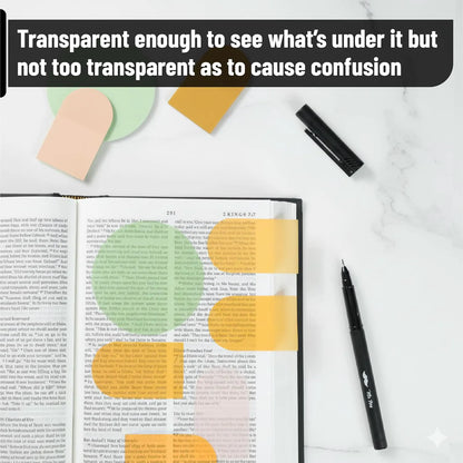 Bible Transparent Sticky Notes, 150 Sheets, Matera Glow + Pen