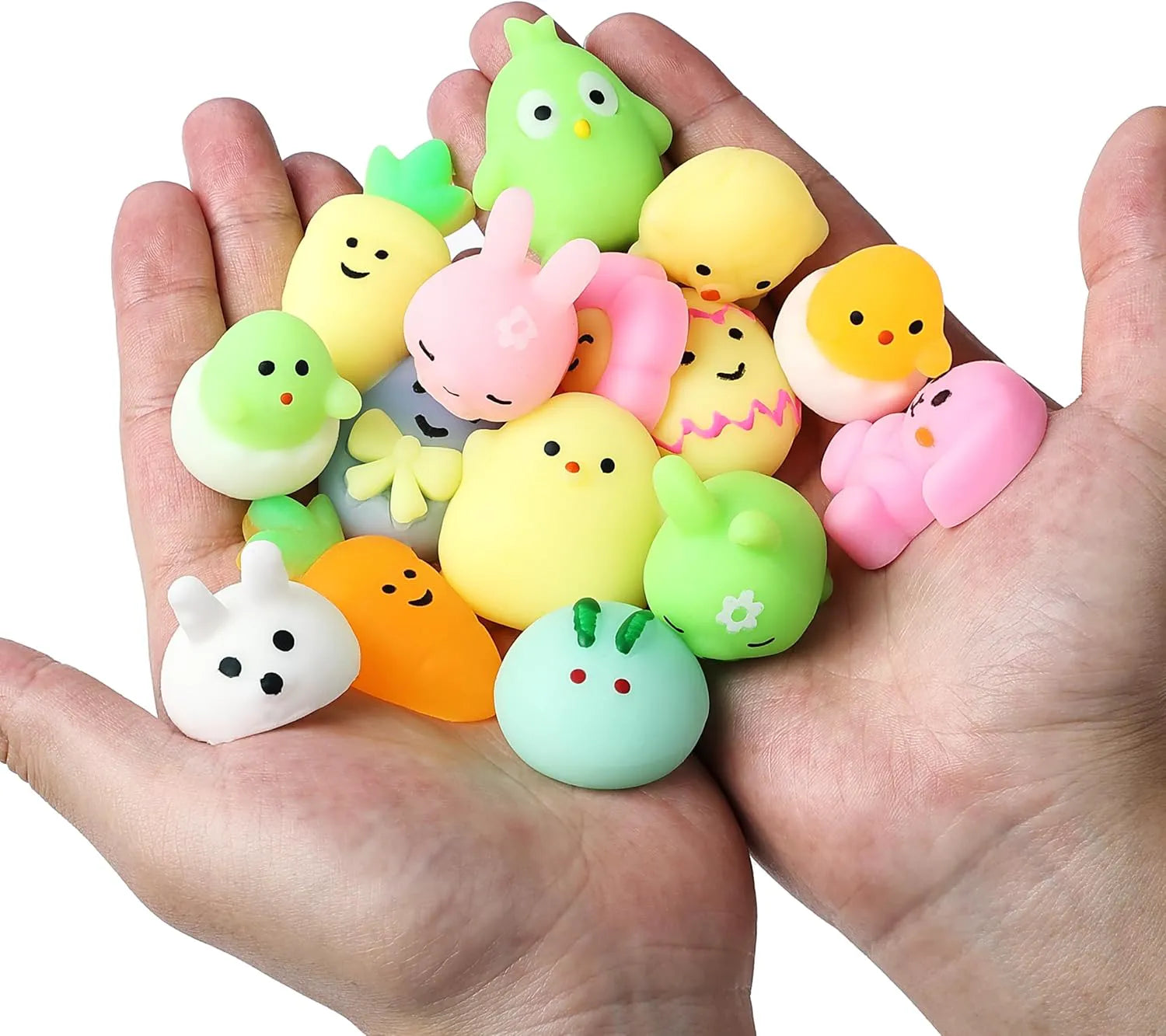 Easter Mochi Squishy Toys for Kids - 48 Pack with 24 Unique Designs