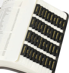 Mr. Pen Bible Tabs - 75 Laminated Tabs, Black with Gold Foil Lettering for Women and Men