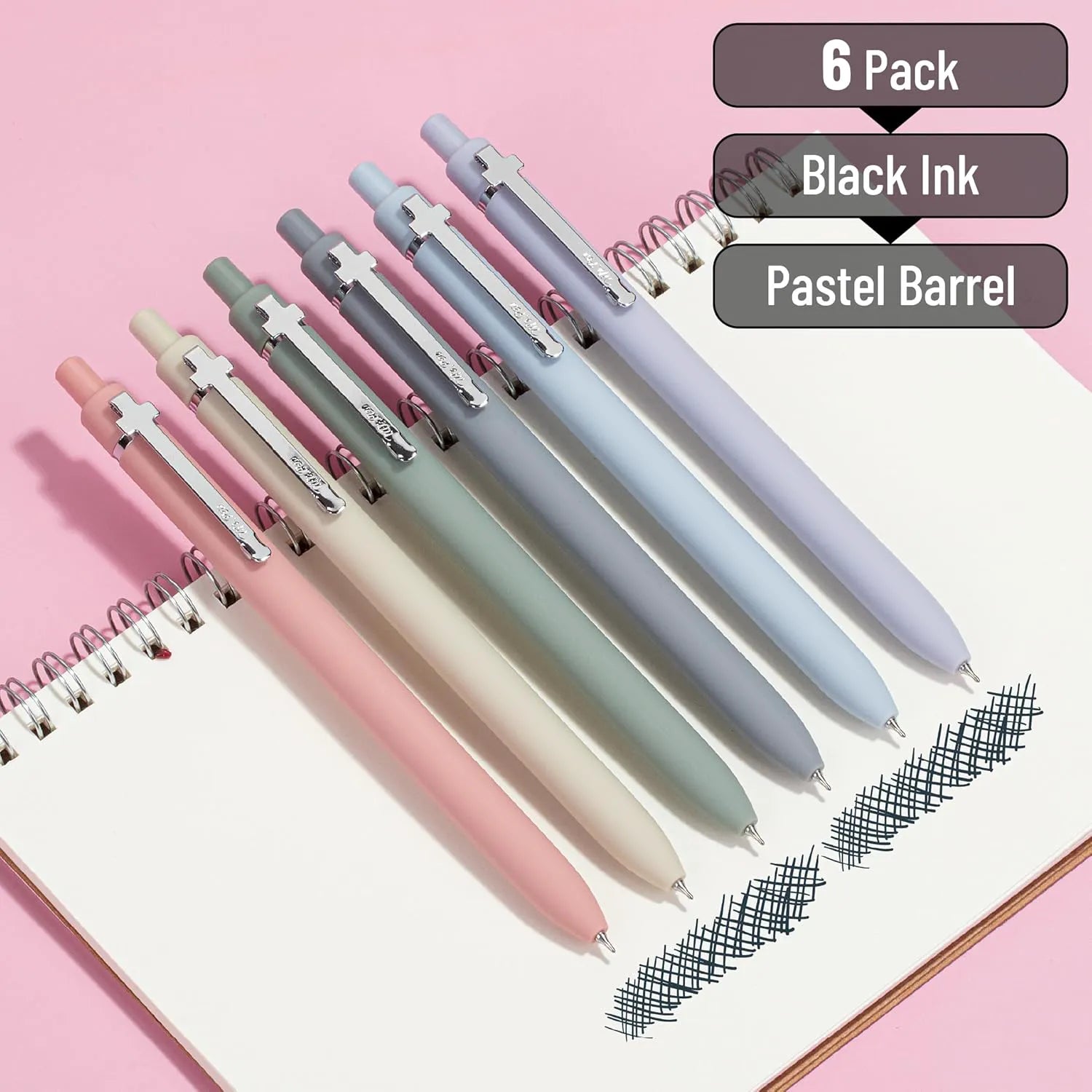 Customizable Retractable Cross Clip Pens - Black Ink, Fine Point 0.5mm, Assorted Barrel Colors