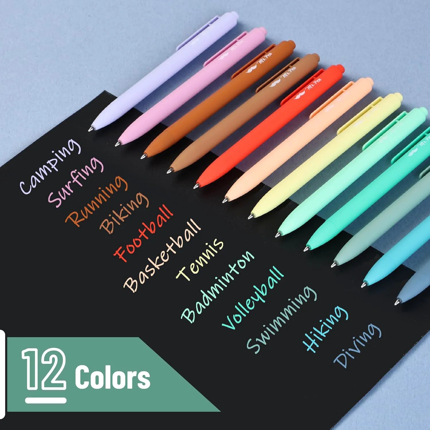 Retractable Gel Pens 12 Pack, Fine Point 0.7mm, Fast-Drying Assorted Colors, Cute Aesthetic Journaling Pens