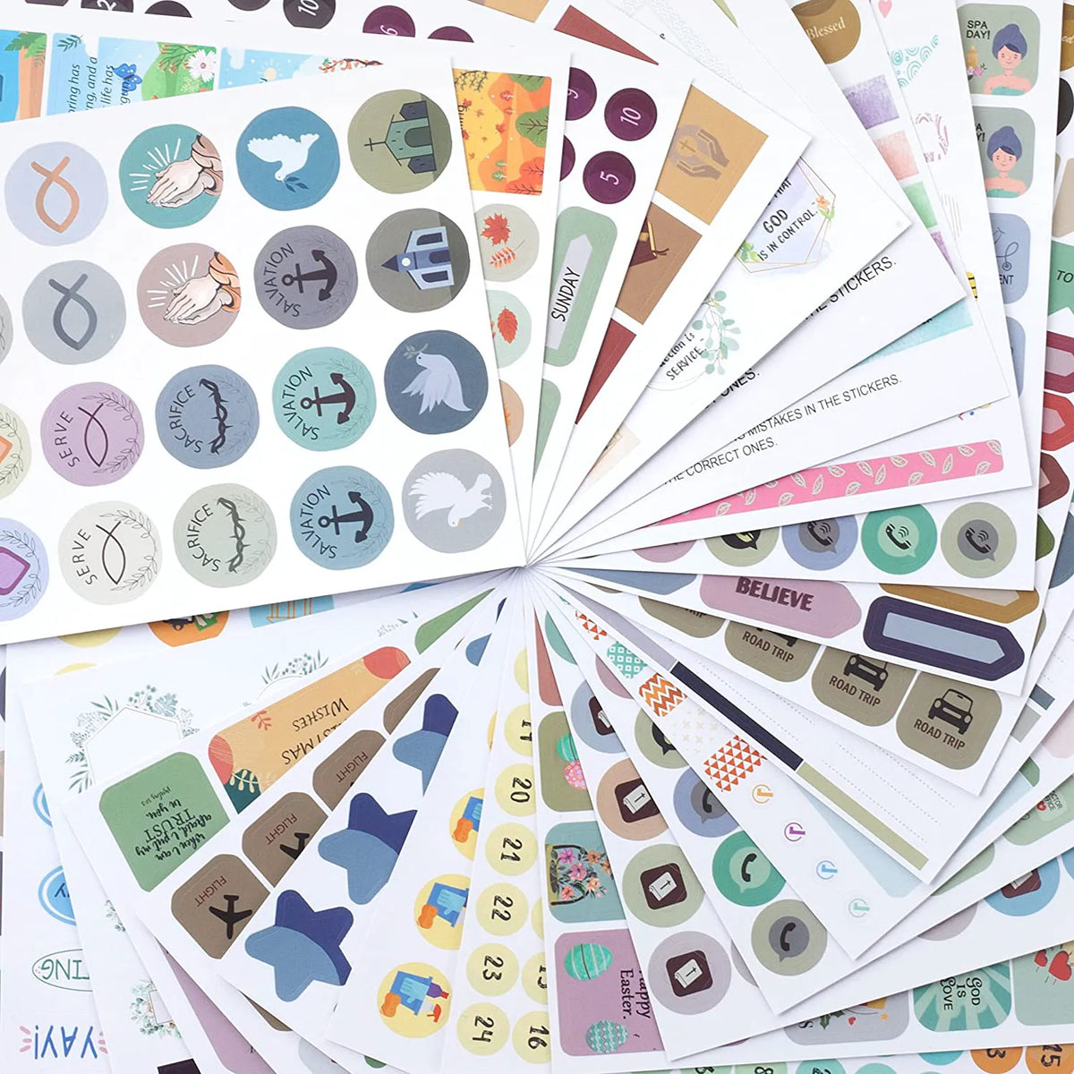 Christian & Bible Journaling Stickers - 31 Sheets, 1034 Pieces